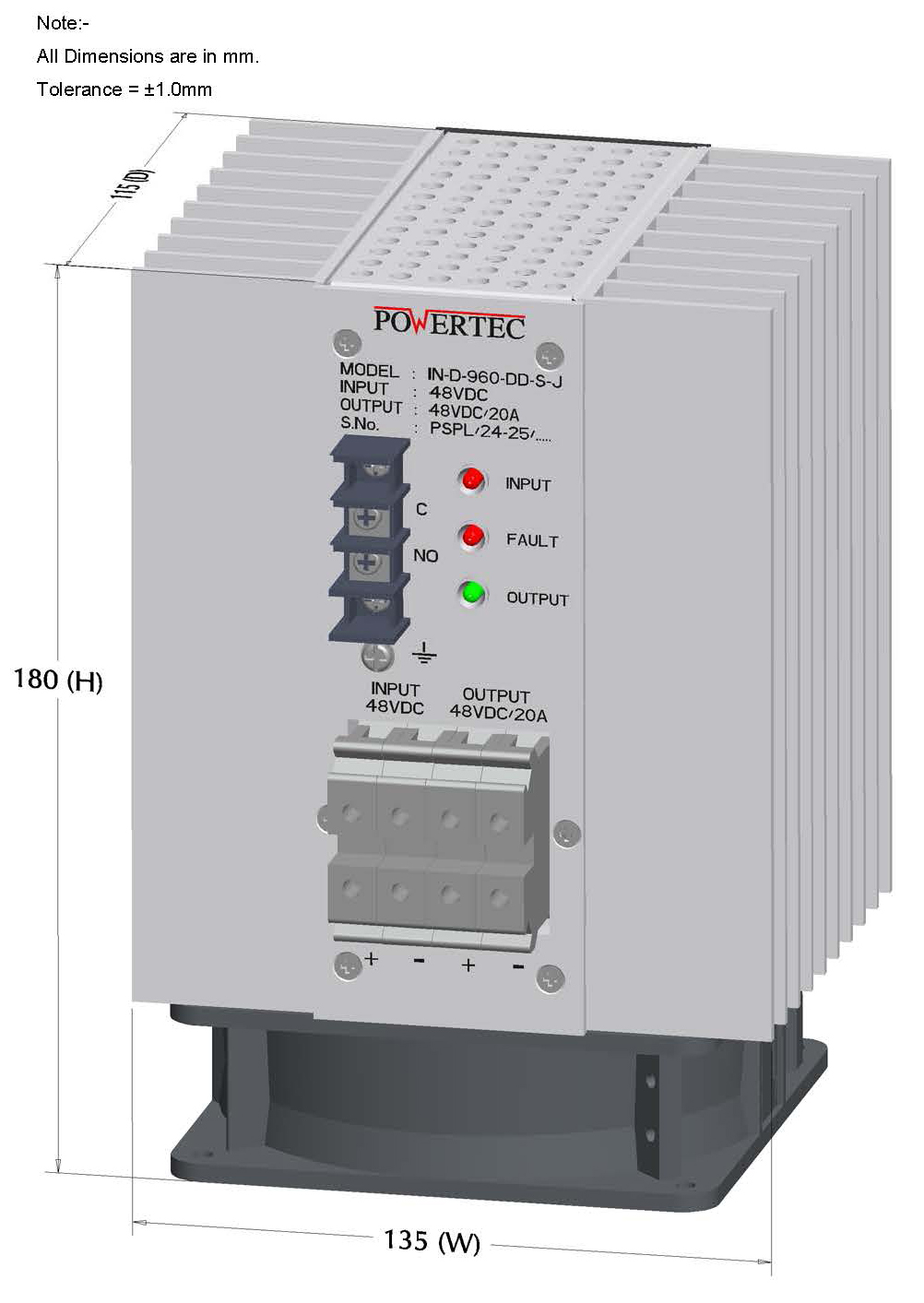PSPL_IN-D-960-DD-S-J_3D_01_Front View_With Dimensions_000